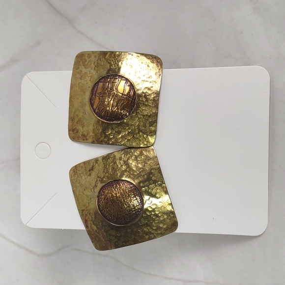 Artisan Crafted Copper/Brass Earrings - Picture 4 of 4